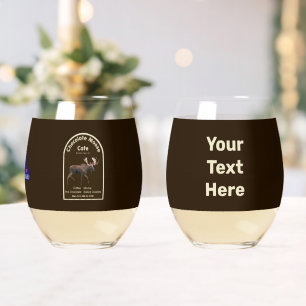 Chocolate Moose Cafe Stemless Wine Glass