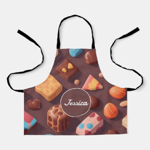 Chocolate Mosaic Colourful Personalised Pattern Apron
