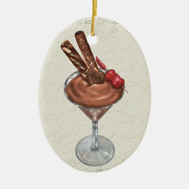 Chocolate Mousse - SRF Ceramic Tree Decoration (Front)