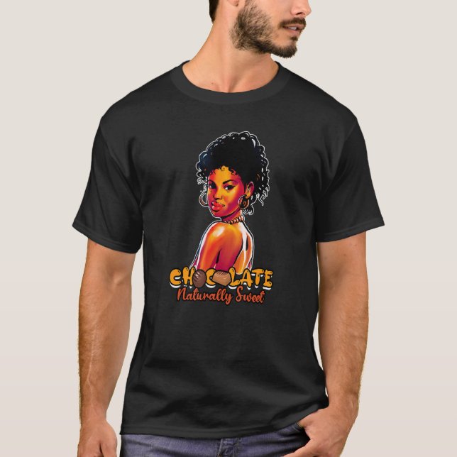 Chocolate Naturally Sweet Black Women  Delicious C T-Shirt (Front)