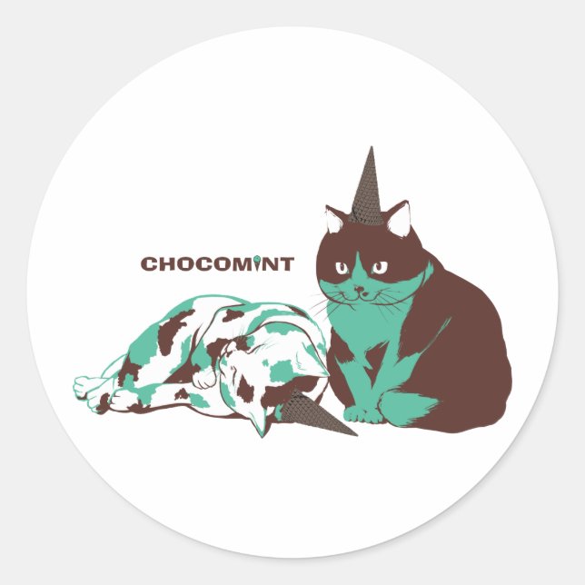 Chocolate_Neko Classic Round Sticker (Front)