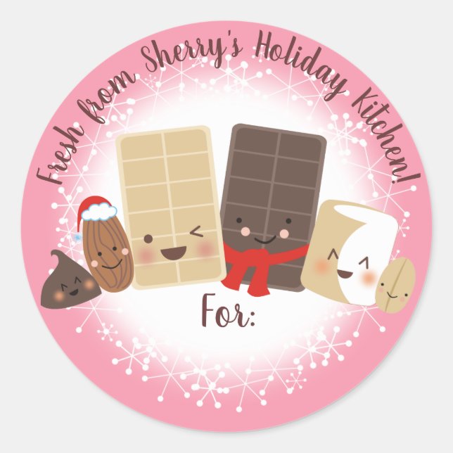 Chocolate nuts baking sweets Christmas sticker (Front)