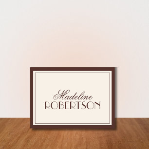 Chocolate Old Money Black Tie Wedding Place Card