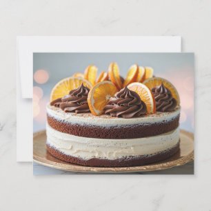 Chocolate Orange Cake with Orange Fruit Slices Postcard