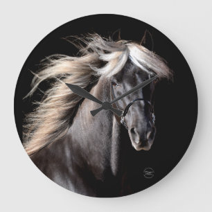 Chocolate Palomino Rocky Mountain Horse Large Clock