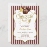 Chocolate Party Invitation Birthday Dessert<br><div class="desc">An elegant chocolate party for birthday or any occasion,  change the text to suit your celebration.</div>