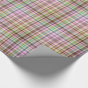 Chocolate Pastels Plaid 12-Gift Wrapping Paper