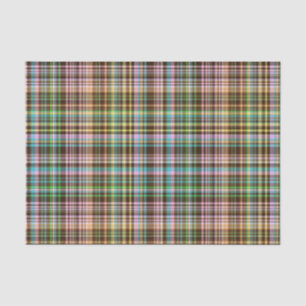 Chocolate Pastels Plaid 13-TISSUE WRAP PAPER