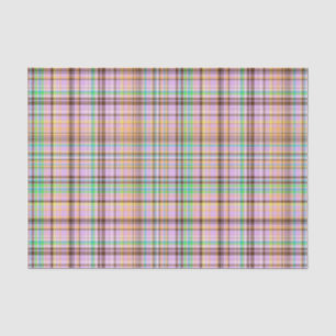 Chocolate Pastels Plaid 15-TISSUE WRAP PAPER