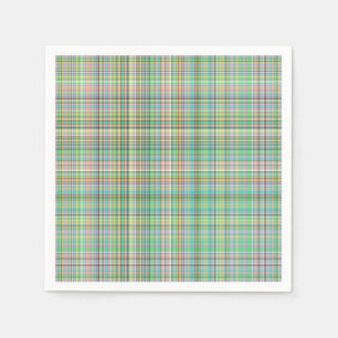 Chocolate Pastels Plaid 16-PAPER NAPKINS