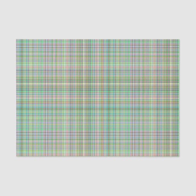 Chocolate Pastels Plaid 16-TISSUE WRAP PAPER (Front)