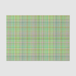 Chocolate Pastels Plaid 17-TISSUE WRAP PAPER
