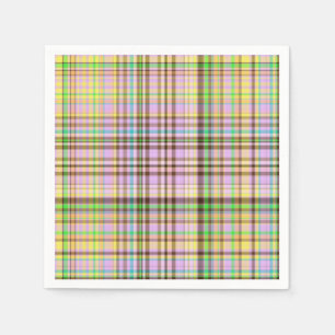 Chocolate Pastels Plaid 19-PAPER NAPKINS