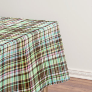 Chocolate Pastels Plaid 1-60x104 COTTON TABLECLOTH