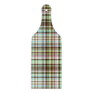 Chocolate Pastels Plaid 1-Cutting Board Paddle