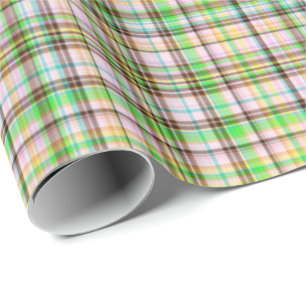 Chocolate Pastels Plaid 20-Gift Wrapping Paper