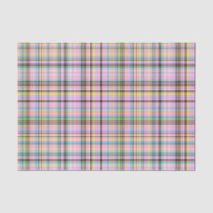Chocolate Pastels Plaid 22-TISSUE WRAP PAPER