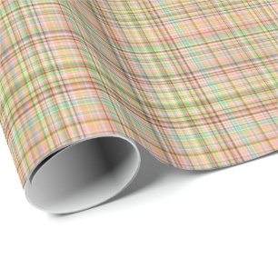 Chocolate Pastels Plaid 24-Gift Wrapping Paper
