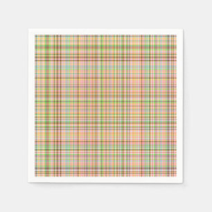 Chocolate Pastels Plaid 24-PAPER NAPKINS