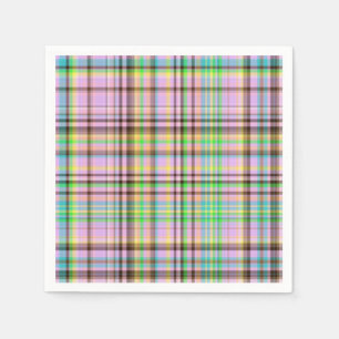 Chocolate Pastels Plaid 25-PAPER NAPKINS