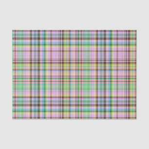 Chocolate Pastels Plaid 25-TISSUE WRAP PAPER