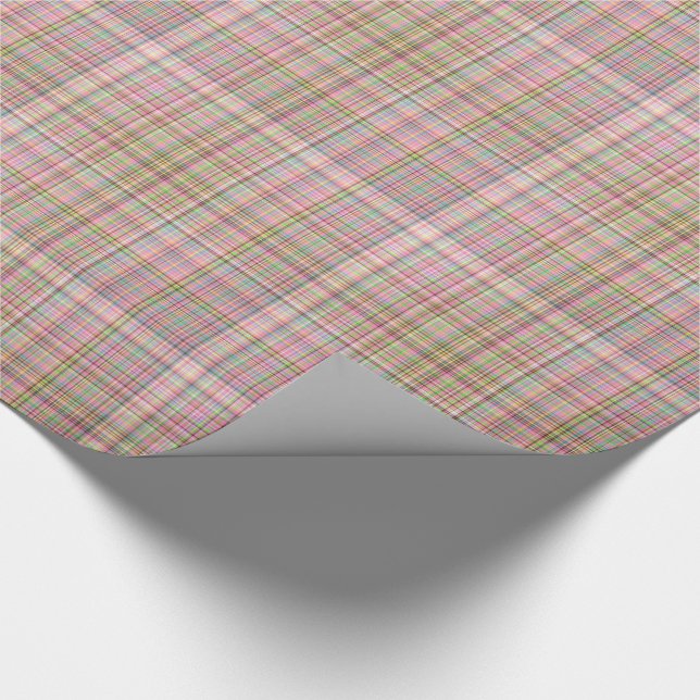Chocolate Pastels Plaid 26-Gift Wrapping Paper (Corner)