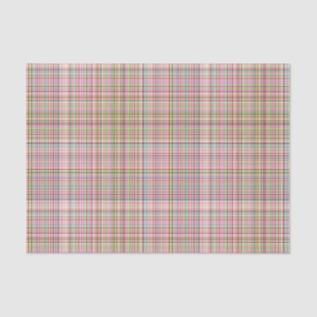 Chocolate Pastels Plaid 26-TISSUE WRAP PAPER (Front)