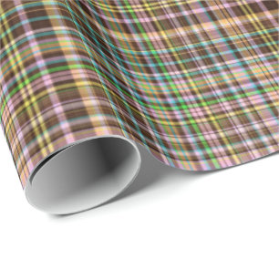 Chocolate Pastels Plaid 27-Gift Wrapping Paper
