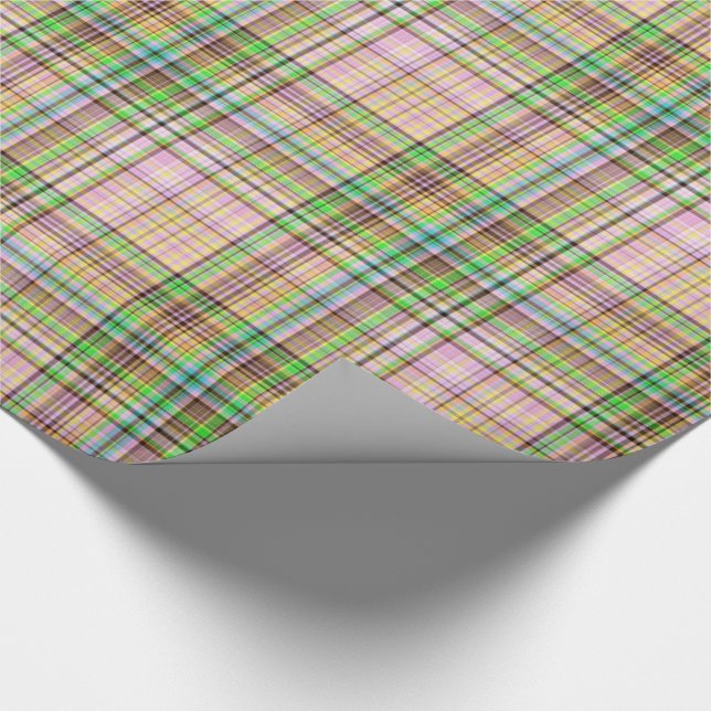Chocolate Pastels Plaid 28-Gift Wrapping Paper (Corner)