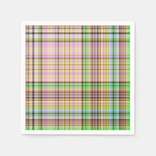 Chocolate Pastels Plaid 28-PAPER NAPKINS