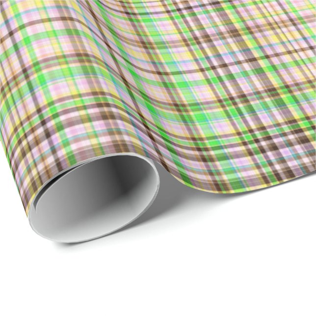 Chocolate Pastels Plaid 29-Gift Wrapping Paper (Roll Corner)