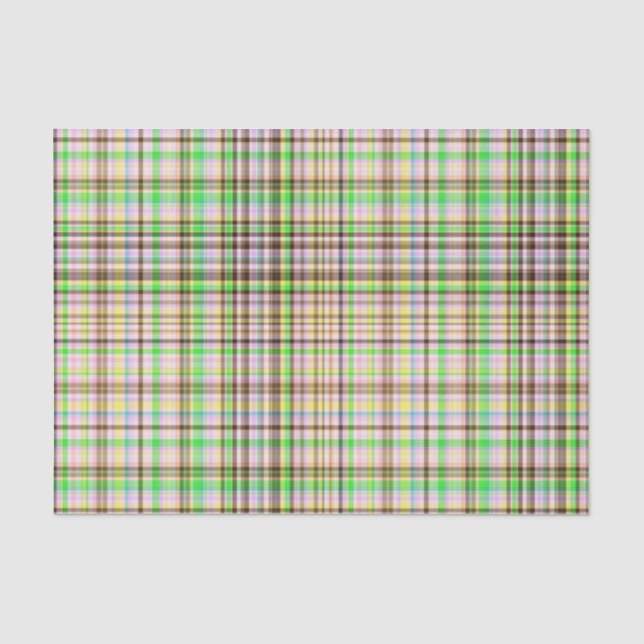 Chocolate Pastels Plaid 29-TISSUE WRAP PAPER (Front)