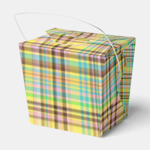 Chocolate Pastels Plaid 2-PARTY FAVOR BOX,take out Favour Box