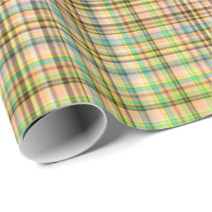 Chocolate Pastels Plaid 32-Gift Wrapping Paper