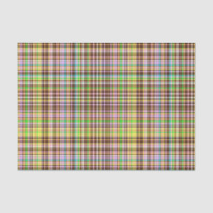 Chocolate Pastels Plaid 3-TISSUE WRAP PAPER