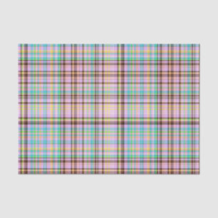 Chocolate Pastels Plaid 5-TISSUE WRAP PAPER