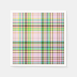 Chocolate Pastels Plaid 7-PAPER NAPKINS