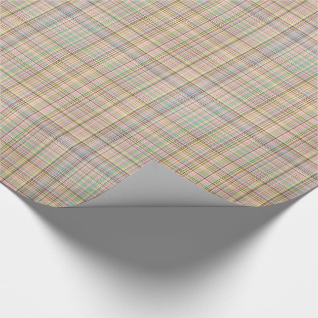 Chocolate Pastels Plaid 8-Gift Wrapping Paper (Corner)