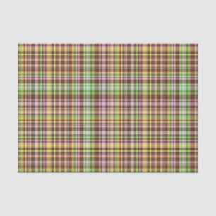 Chocolate Pastels Plaid 9-TISSUE WRAP PAPER