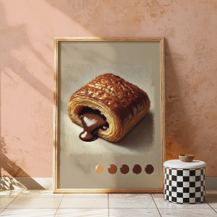 Chocolate Pastry Print Realistic Dessert Wall Art