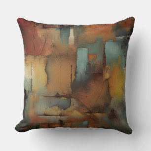Chocolate Patchwork Abstract Cushion