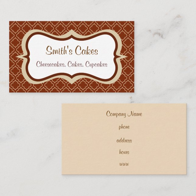 Chocolate Pattern Business Cards (Front/Back)