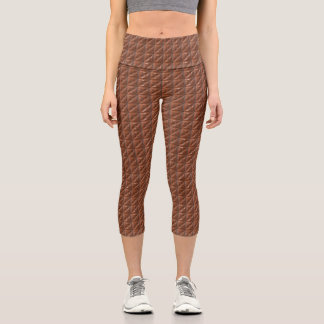 Chocolate Pattern High Waisted Yoga Capris