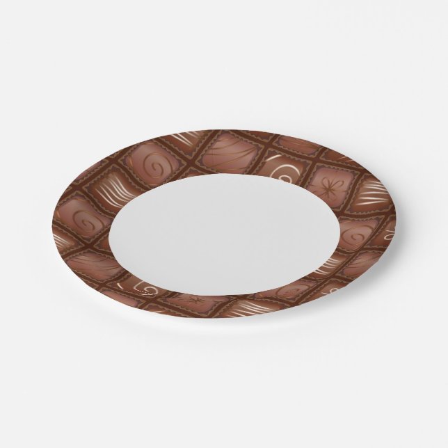 Chocolate Pattern Paper Plate (Angled)