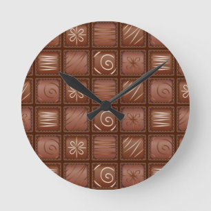 Chocolate Pattern Round Clock