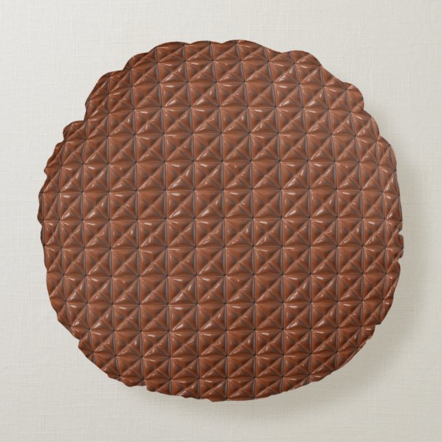 Chocolate Pattern Round Pillow (Front)