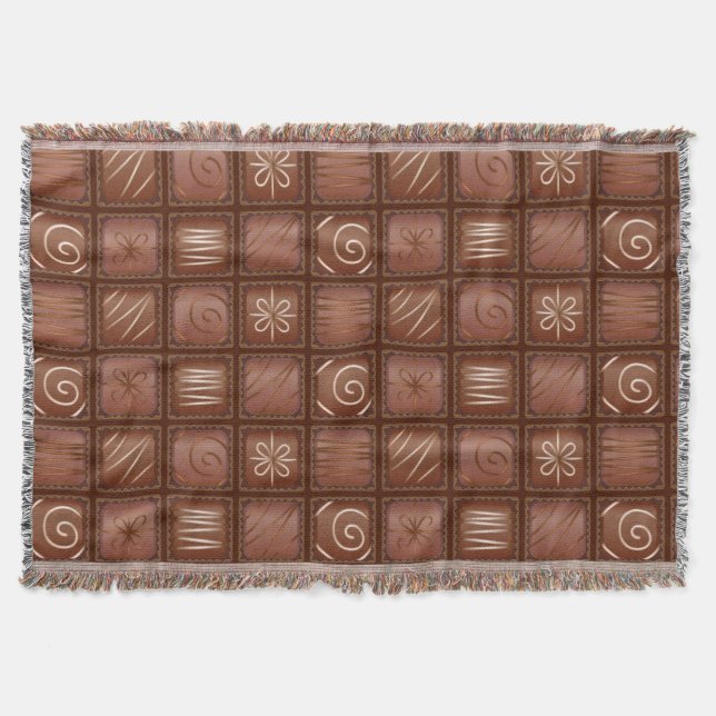 Chocolate Pattern Throw Blanket (Front)