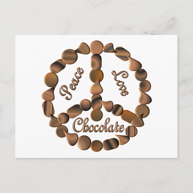 Chocolate Peace Sign Postcard (Front)