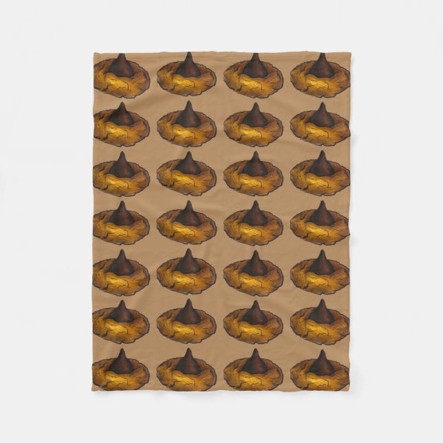 Chocolate Peanut Butter Blossom Cookie Bakery Food Fleece Blanket (Front)