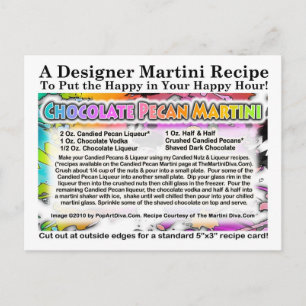 Chocolate Pecan Martini Recipe Postcard